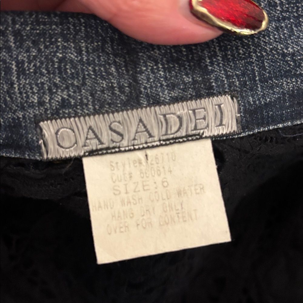 Casadei denim / Black Lace Detail jacket, US6 - Picture 10 of 10